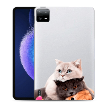 Силиконовый чехол на планшета Xiaomi Pad 6 с принтом Кошки