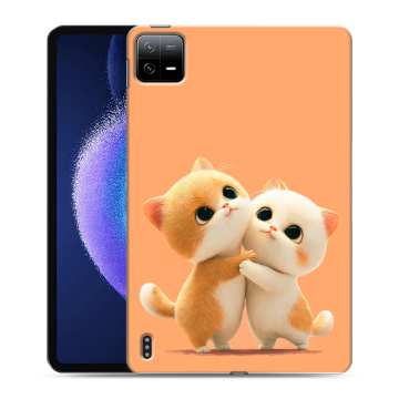 Силиконовый чехол на планшета Xiaomi Pad 6 с принтом Милые котики