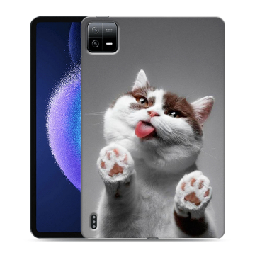 Силиконовый чехол на планшета Xiaomi Pad 6 с принтом Коты