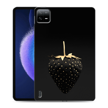 Силиконовый чехол на планшета Xiaomi Pad 6 с принтом Черная клубника