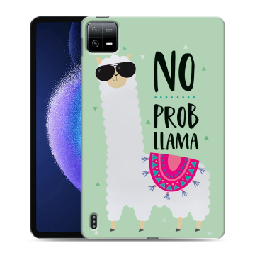 Силиконовый чехол на планшета Xiaomi Pad 6 с принтом Лама
