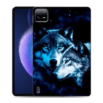 Силиконовый чехол на планшета Xiaomi Pad 6 с принтом Волки