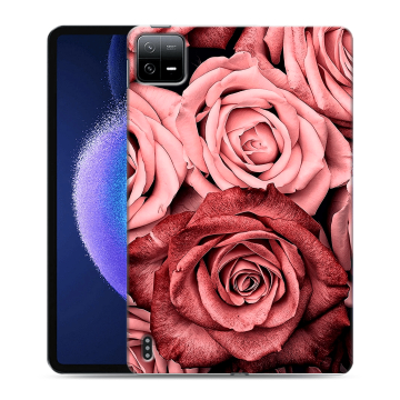 Силиконовый чехол на планшета Xiaomi Pad 6 с принтом Цветы розы