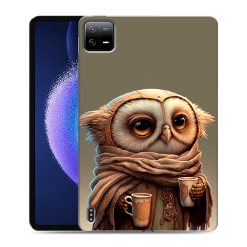 Силиконовый чехол на планшета Xiaomi Pad 6 с принтом Сова