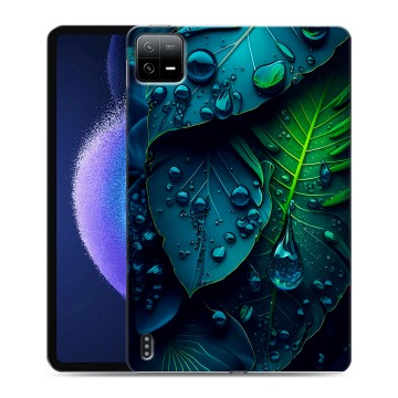 Силиконовый чехол на планшета Xiaomi Pad 6 с принтом Листья