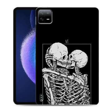 Силиконовый чехол на Xiaomi Pad 6 с принтом Поцелуй скелетов