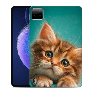 Силиконовый чехол на Xiaomi Pad 6 с принтом котенок