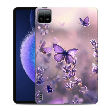 Силиконовый чехол на Xiaomi Pad 6 с принтом бабочки и лаванда