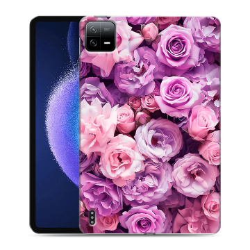 Силиконовый чехол на Xiaomi Pad 6 с принтом лавандовые розы Силиконовый чехол на Xiaomi Pad 6 с принтом лавандовые розы