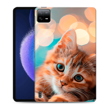 Силиконовый чехол на Xiaomi Pad 6 с принтом котик