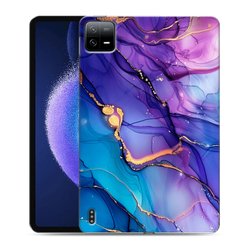 Силиконовый чехол на Xiaomi Pad 6 с принтом синий мрамор