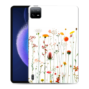 Силиконовый чехол на Xiaomi Pad 6 с принтом цветы