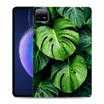 Силиконовый чехол на Xiaomi Pad 6 с принтом Листья