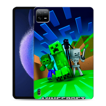 Силиконовый чехол на Xiaomi Pad 6 с принтом Майнкрафт Силиконовый чехол на Xiaomi Pad 6 с принтом Майнкрафт