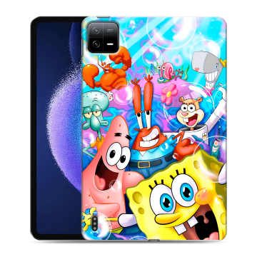 Силиконовый чехол на Xiaomi Pad 6 с принтом спанчбоб спанч боб