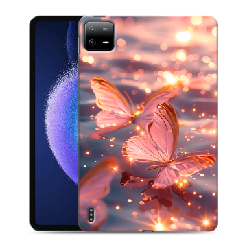 Силиконовый чехол на Xiaomi Pad 6 с принтом бабочки розовые