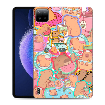 Силиконовый чехол на Xiaomi Pad 6 с принтом капибары