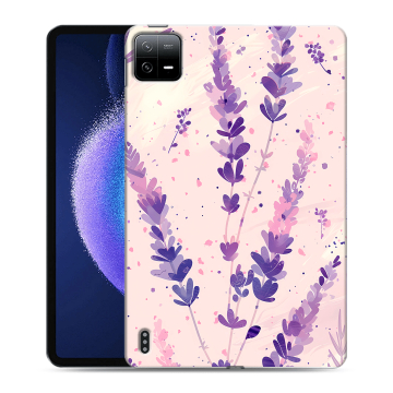 Силиконовый чехол на Xiaomi Pad 6 с принтом цветы лаванда