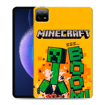 Силиконовый чехол на Xiaomi Pad 6 с принтом Майнкрафт Minecraft