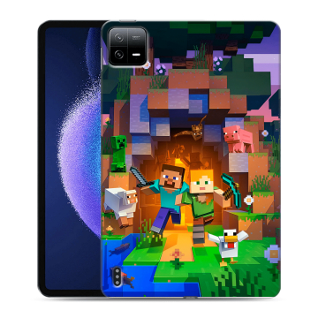 Силиконовый чехол на Xiaomi Pad 6 с принтом Майнкрафт Minecraft Силиконовый чехол на Xiaomi Pad 6 с принтом Майнкрафт Minecraft