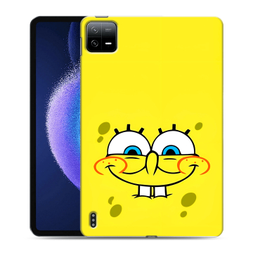 Силиконовый чехол на Xiaomi Pad 6 с принтом спанчбоб спанч боб