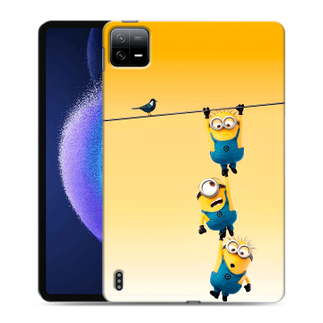 Силиконовый чехол на Xiaomi Pad 6 с принтом Миньоны