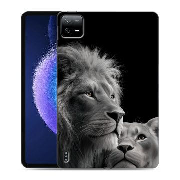 Силиконовый чехол на Xiaomi Pad 6 с принтом Лев кошки Силиконовый чехол на Xiaomi Pad 6 с принтом Лев кошки