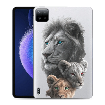 Силиконовый чехол на Xiaomi Pad 6 с принтом Львы Силиконовый чехол на Xiaomi Pad 6 с принтом Львы