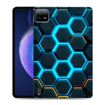 Силиконовый чехол на Xiaomi Pad 6 с принтом Неоновые соты Силиконовый чехол на Xiaomi Pad 6 с принтом Неоновые соты
