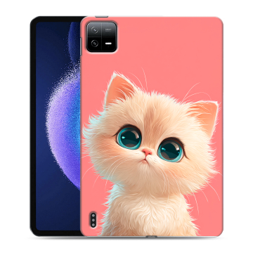 Силиконовый чехол на Xiaomi Pad 6 с принтом Розовый котенок Силиконовый чехол на Xiaomi Pad 6 с принтом Розовый котенок
