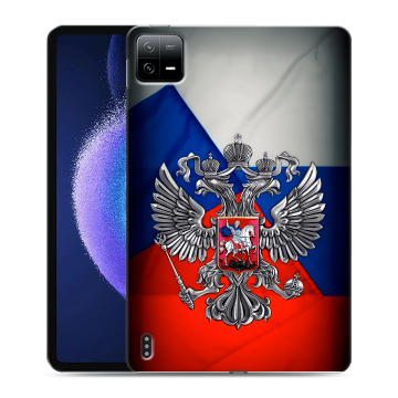 Силиконовый чехол на Xiaomi Pad 6 с принтом Флаг России