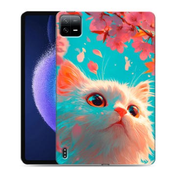 Силиконовый чехол на Xiaomi Pad 6 с принтом Красивый кот