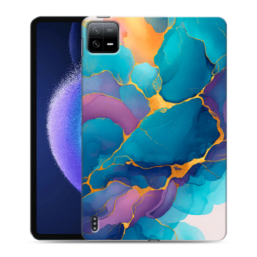 Силиконовый чехол на Xiaomi Pad 6 с принтом Мрамор блестки
