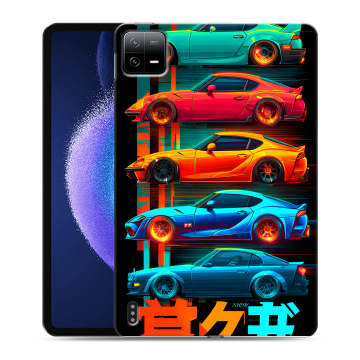 Силиконовый чехол на Xiaomi Pad 6 с принтом машины тачки
