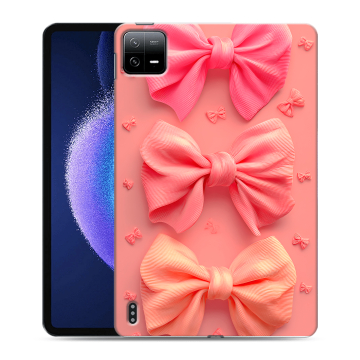 Силиконовый чехол на Xiaomi Pad 6 с принтом Розовые бантики