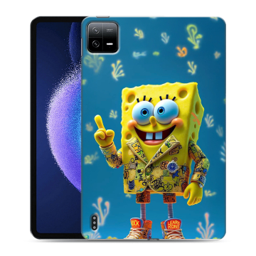 Силиконовый чехол на Xiaomi Pad 6 с принтом Спанч боб Спанчбоб