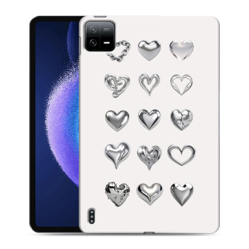 Силиконовый чехол на Xiaomi Pad 6 с принтом Y2K сердечки