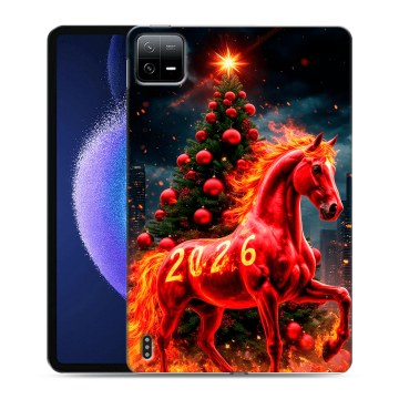 Силиконовый чехол на Xiaomi Pad 6 с принтом Новый год