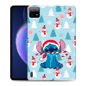 Силиконовый чехол на Xiaomi Pad 6 с принтом Стич Новый год Силиконовый чехол на Xiaomi Pad 6 с принтом Стич Новый год