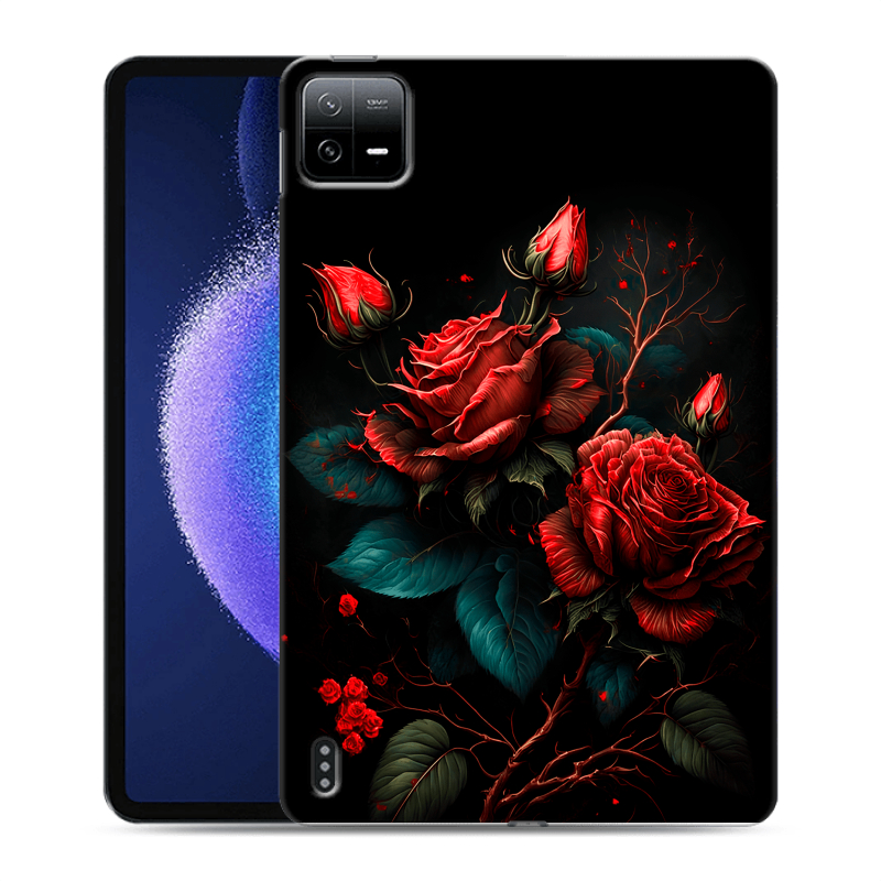 Силиконовый чехол на планшета Xiaomi Pad 6 с принтом Розы красные Силиконовый чехол на планшета Xiaomi Pad 6 с принтом Розы красные