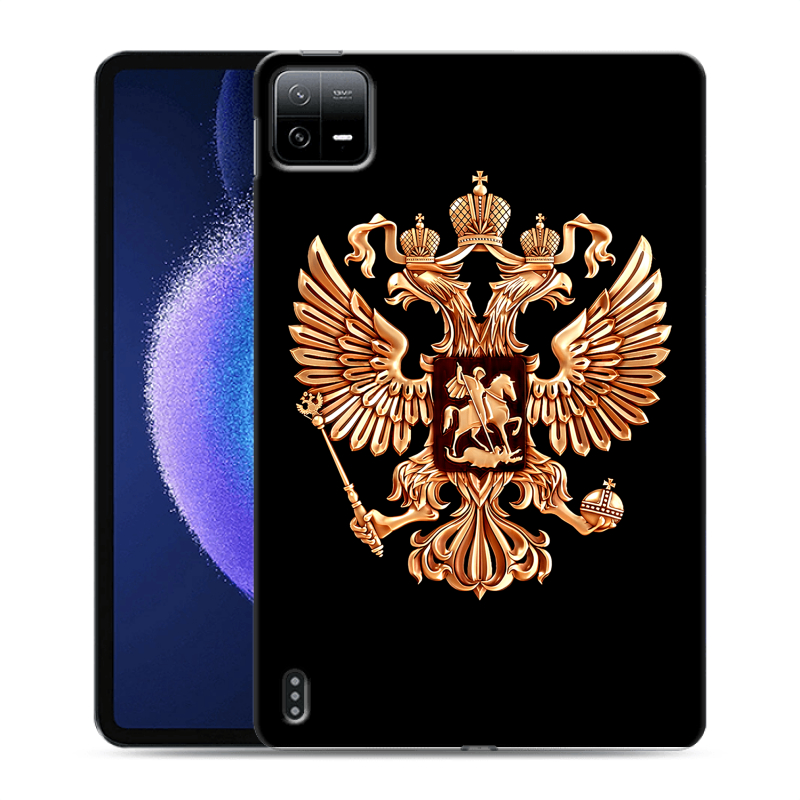 Силиконовый чехол на Xiaomi Pad 6 с принтом Герб России золотой Силиконовый чехол на Xiaomi Pad 6 с принтом Герб России золотой