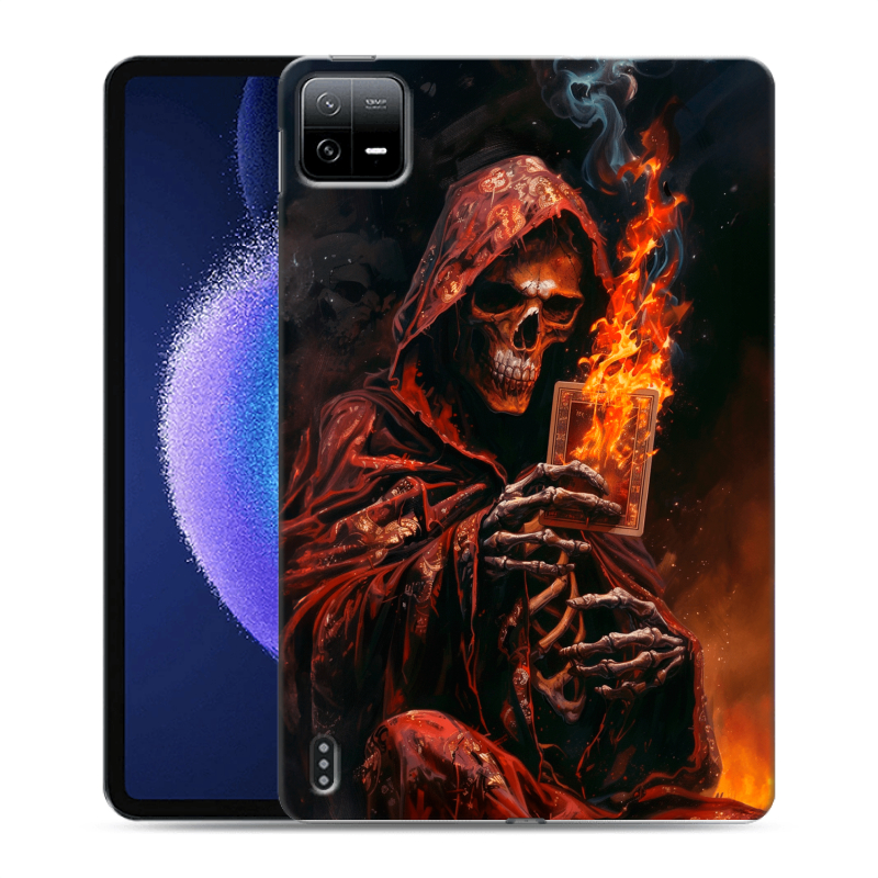 Силиконовый противоударный чехол на Xiaomi Pad 6 с принтом Скелет и карты Силиконовый противоударный чехол на Xiaomi Pad 6 с принтом Скелет и карты