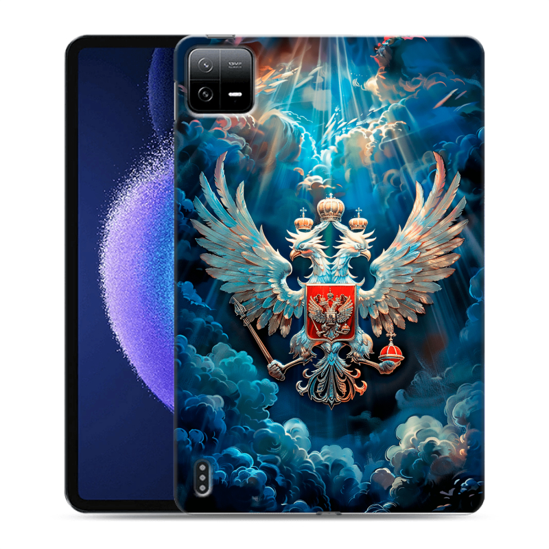 Силиконовый чехол на Xiaomi Pad 6 с принтом Герб флаг России Силиконовый чехол на Xiaomi Pad 6 с принтом Герб флаг России