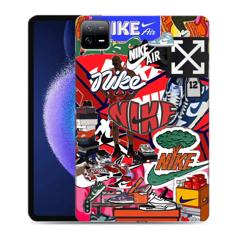 Силиконовый чехол на Xiaomi Pad 6 с принтом Найк Nike яркий Силиконовый чехол на Xiaomi Pad 6 с принтом Найк Nike яркий