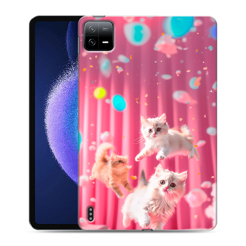 Силиконовый противоударный чехол на Xiaomi Pad 6 с принтом милые котики Силиконовый противоударный чехол на Xiaomi Pad 6 с принтом милые котики