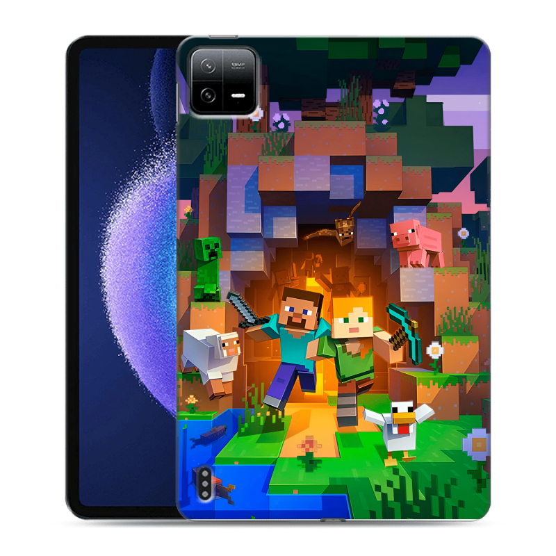 Силиконовый противоударный чехол на Xiaomi Pad 6 с принтом Майнкрафт Minecraft Силиконовый противоударный чехол на Xiaomi Pad 6 с принтом Майнкрафт Minecraft