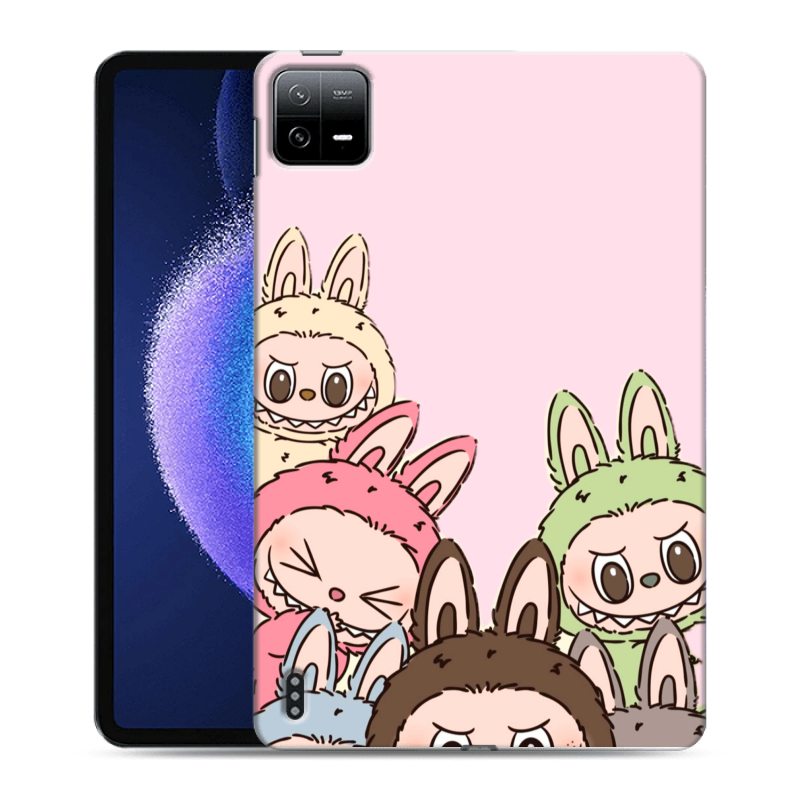 Силиконовый противоударный чехол на Xiaomi Pad 6 с принтом Лабубу Силиконовый противоударный чехол на Xiaomi Pad 6 с принтом Лабубу