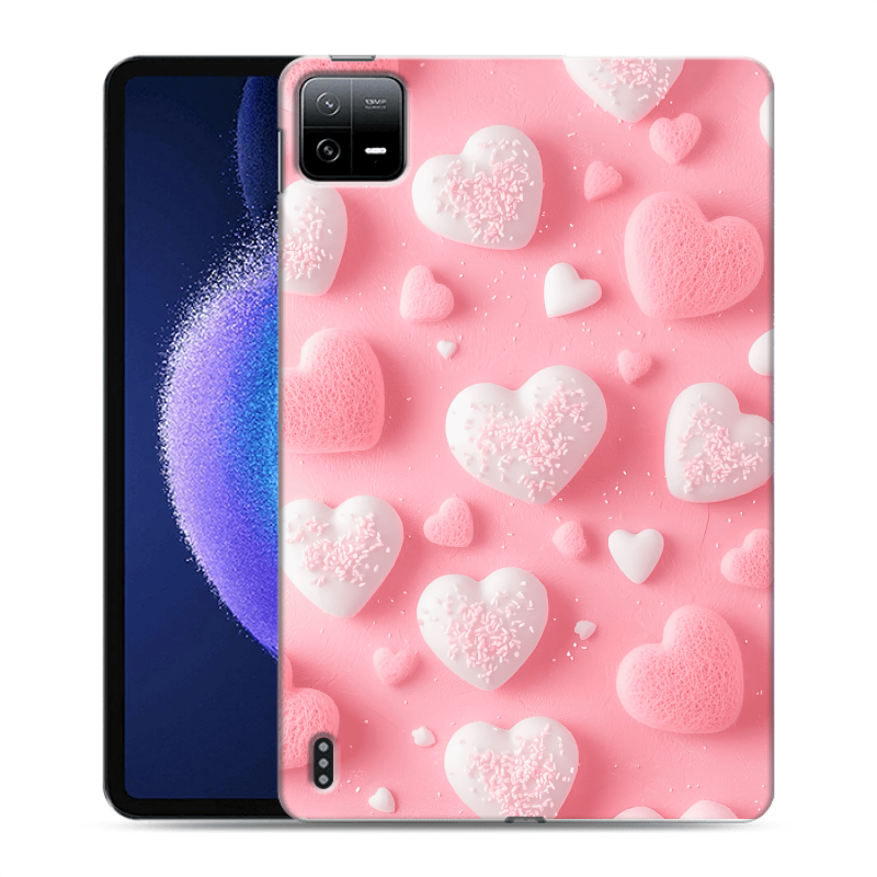 Силиконовый чехол на Xiaomi Pad 6 с принтом Сердечки Силиконовый чехол на Xiaomi Pad 6 с принтом Сердечки