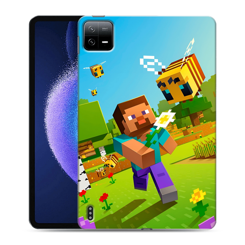 Силиконовый противоударный чехол на Xiaomi Pad 6 с принтом Майнкрафт Minecraft Силиконовый противоударный чехол на Xiaomi Pad 6 с принтом Майнкрафт Minecraft