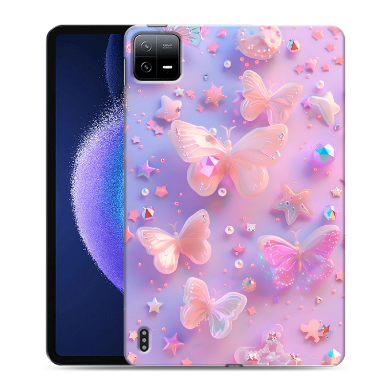 Силиконовый чехол на Xiaomi Pad 6 с принтом Бабочки Силиконовый чехол на Xiaomi Pad 6 с принтом Бабочки